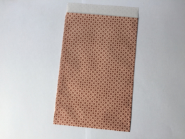 Papieren zakje mini sterretjes roze, 12x19 cm per stuk
