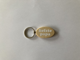 Houten sleutelhanger papa/opa