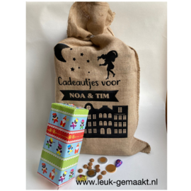 Jute zak groot gepersonaliseerd