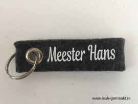 Vilten sleutelhanger  juf of meester