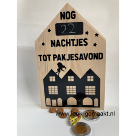 Houten huisje aftelkalender