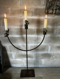 3-arms kandelaar roest bruin