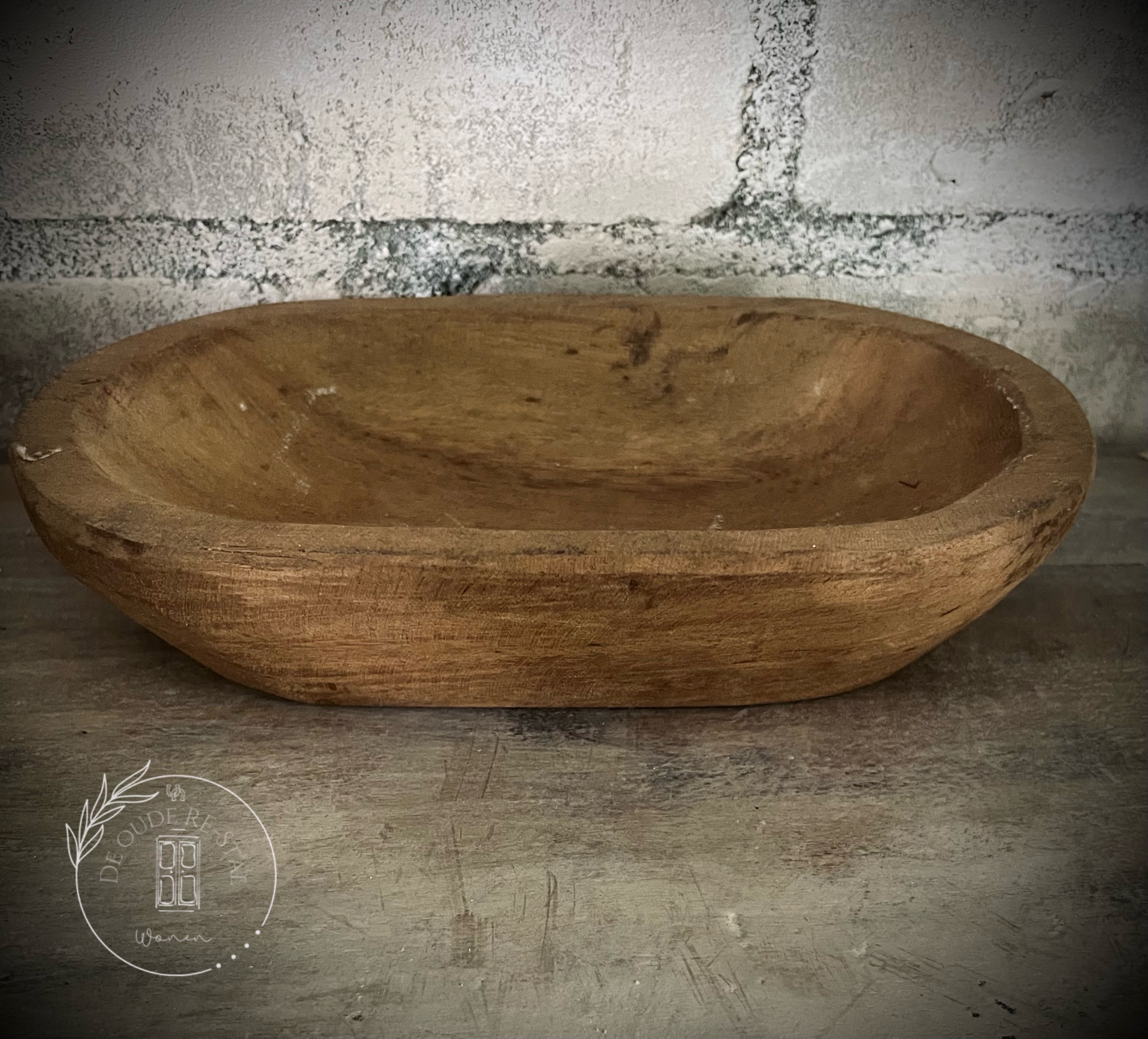 Houten schaaltje ovaal S