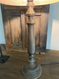 Houten tafellamp bruin/taupe 45