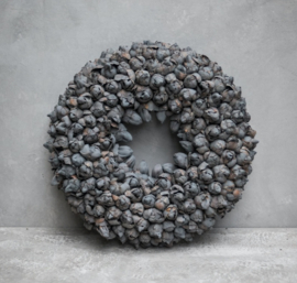 Wreath coco fruit grey-wash 30 cm