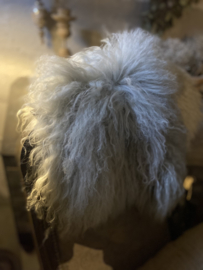 Stoelvachtje schapenvacht grijs 40 cm