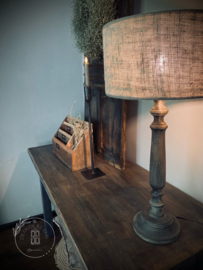 Houten tafellamp bruin/taupe 45