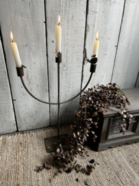 3-arms kandelaar roest bruin