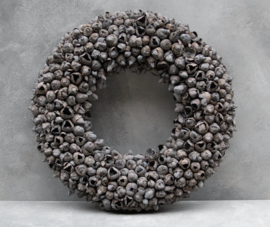 Wreath Coco fruit Dark grey 55 cm