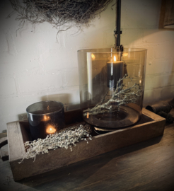 Windlicht glas Smoke L Ø 22