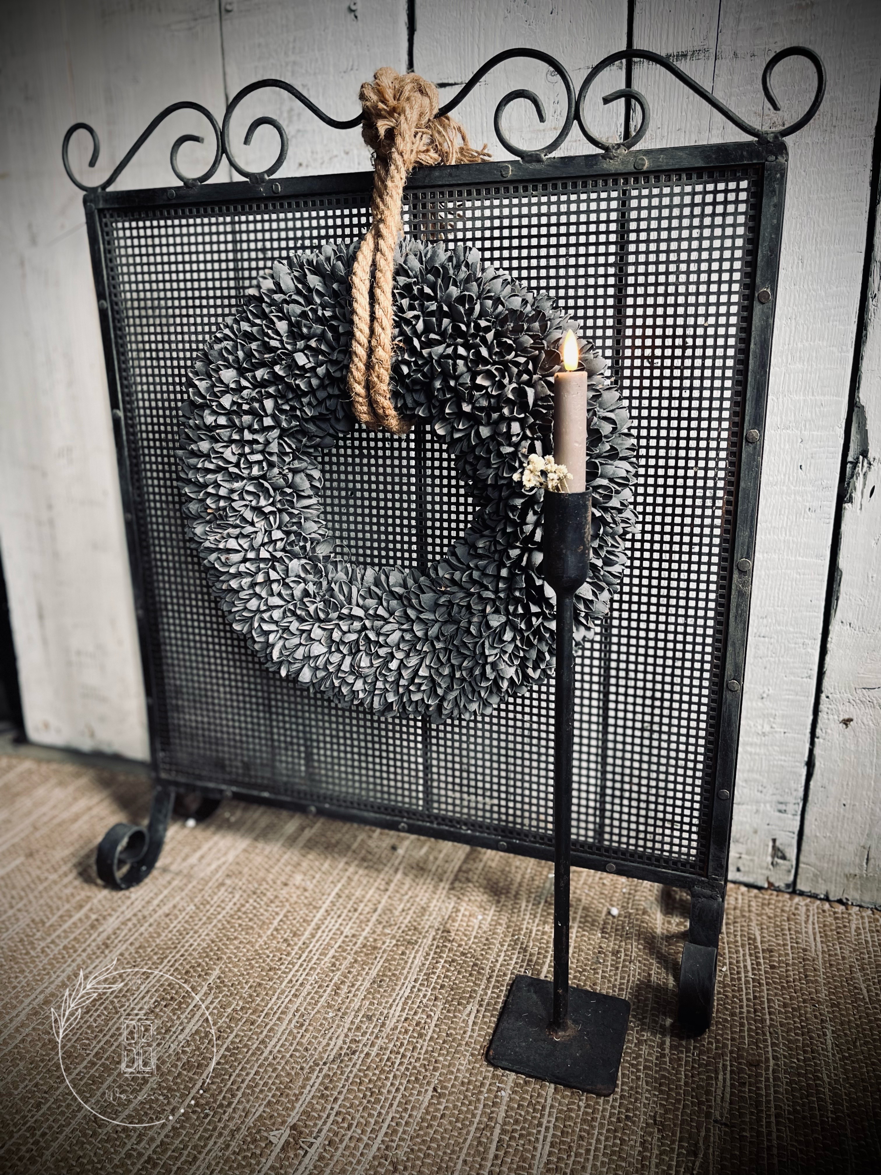 Stoer IJzeren haardscherm Old Black