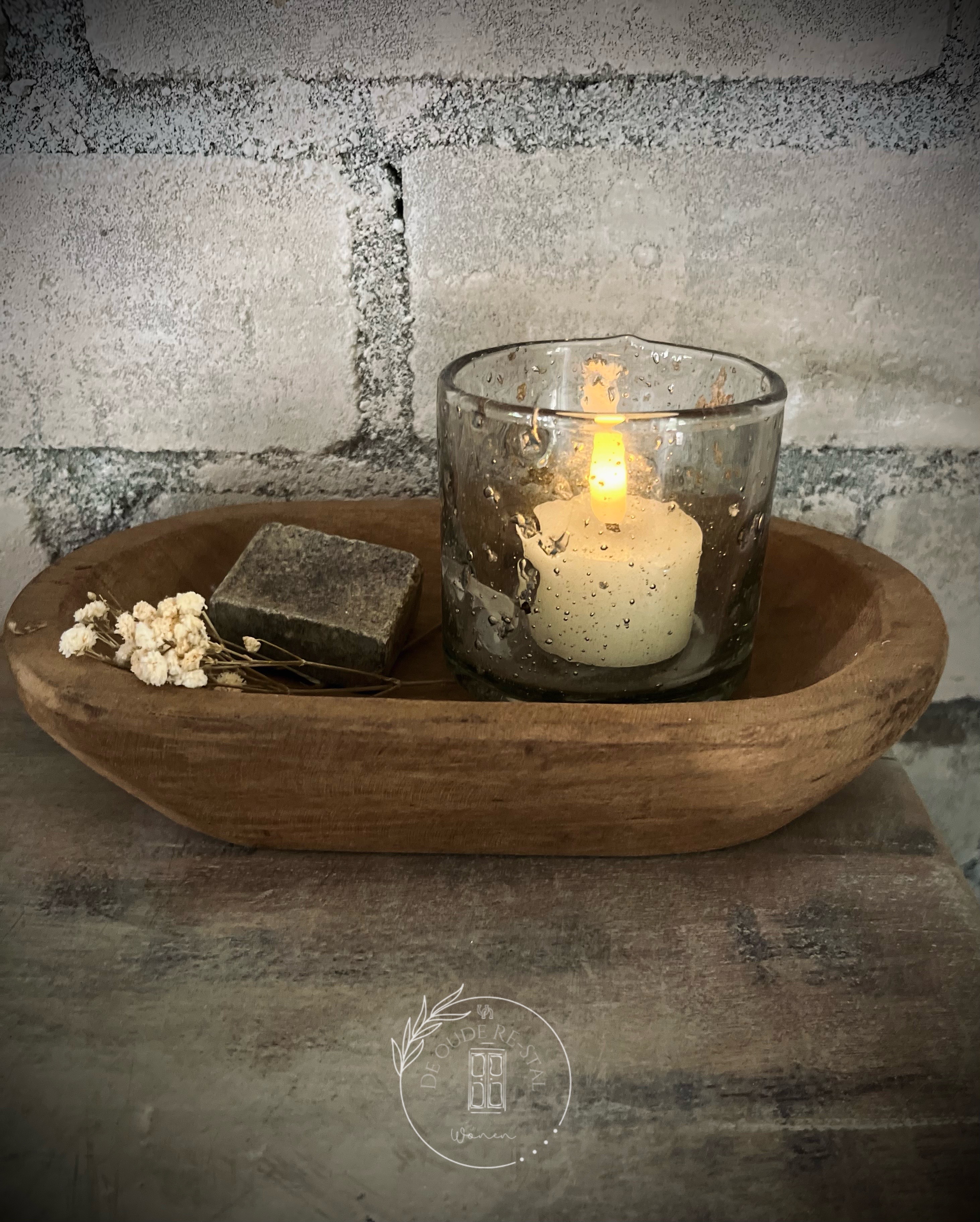 Houten schaaltje ovaal S