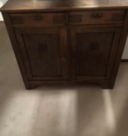 Antiekhouten Commode kast stoer zwart