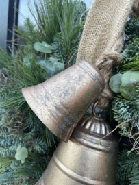 Kerstklok metaal goud mini
