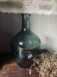 Oude glazen Olijfolie fles groen
