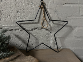Metalen ster zwart 28 cm