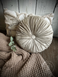 Velvet kussen rond Dove White
