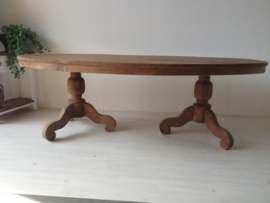 Teakhouten ovale eettafel