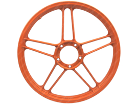 5 Star Alloy Cast Wheel 16 Inch Powdercoated Orange 16 x 1.35 Puch Maxi