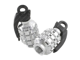 Valve cap set Grenade Silver 2-Pieces Universal