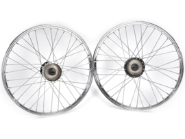 Spoke wheel set 19 Inch 1.20 Chrome - Galvanized Spokes Rebuilt! Puch MS50-L / MS50-V