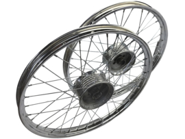Speichenrad Satz 19 Zoll 1.20 Schmal Stahl Tomos 2L / 3L / Puch MV / VS / MS / Etc