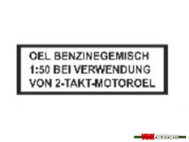 Sticker tank fuel mix small transparent german