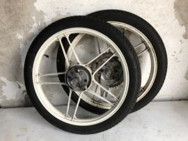 17 Inch 5 star alloy cast wheel set white Original! Puch Maxi P1
