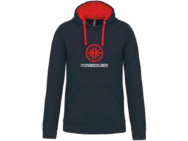 Hoodie met Logo & Opdruk Zwart - Rood Kreidler