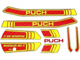 Aufkleber Satz Rot / Gelb Puch Magnum MKll
