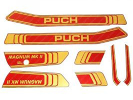 Aufkleber Satz Gold / Rot Puch Magnum MKll