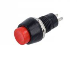 Push switch Black / Red Round Universal