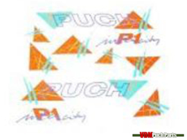 Sticker set green / orange Puch P1 Intercity