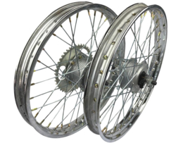Spoke wheel set 17 Inch 1.40 Chrome Complete Puch Maxi