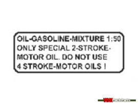 Sticker tank fuel mix big transparent english