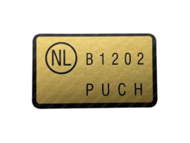 Goedkeurings sticker Puch Nederlands B-1202