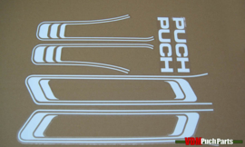 Lijnen sticker set PVC transfers wit (Puch Maxi S)