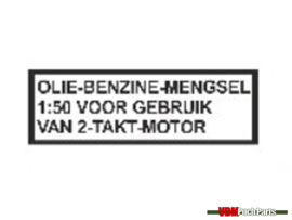 Sticker tank fuel mix small transparent dutch