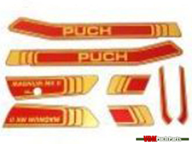 Sticker set gold / red Puch Magnum MKll