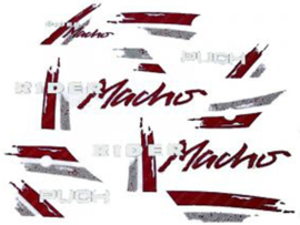 Aufkleber Satz Rot Puch Rider Macho 91