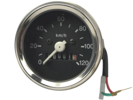 Speedometer Black dial 120Km/h 60mm Universal