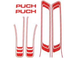 Lijnen sticker set PVC transfers rood (Puch Maxi S)