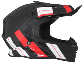 Helm Cross Retro MT Vito Tivoli Mat Zwart - Rood - Wit