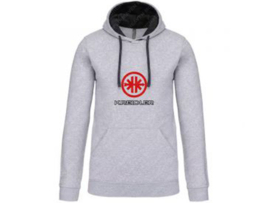 Hoodie met Logo & Opdruk Grijs - Rood Kreidler