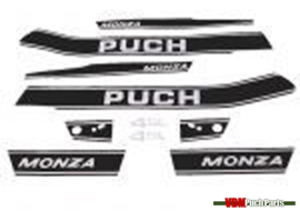 Sticker set zwart / wit Puch Monza 4SL
