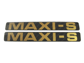 Sticker set Zijkap 170mm x 24mm Goud - Zwart 2-Delig Puch Maxi S