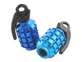 Valve cap set Grenade Blue 2-Pieces Universal