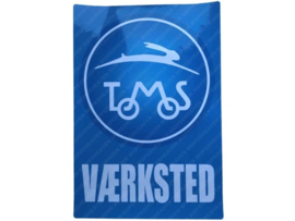 Sticker Werkplaats Deens 200mm x 285mm Tomos
