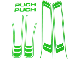 Lijnen sticker set PVC transfers groen (Puch Maxi S)