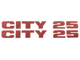 Aufkleber Satz Seitenverkleidung 165x25mm Rot Puch City 25